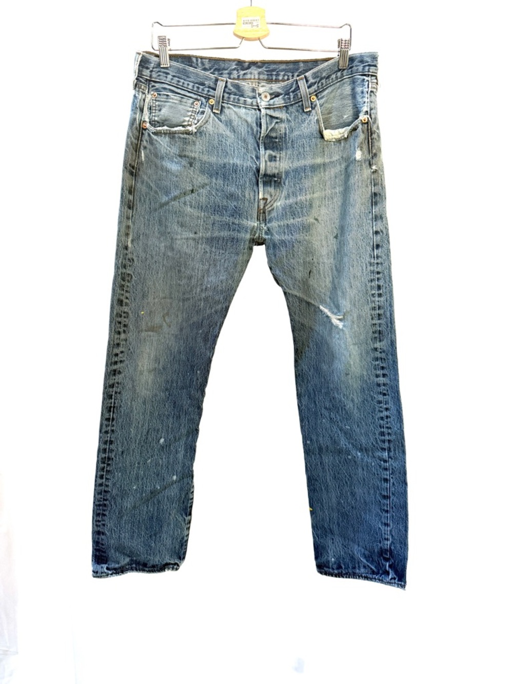 Levi’s 501 Farmer Owned Distressed Faded Working Man’s Straight-Leg Work Jeans - Picture 2 of 13